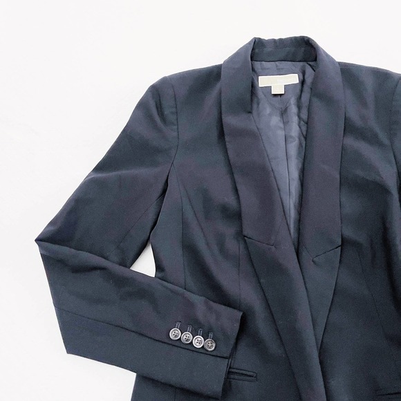 Michael Kors Black Tailored Open Blazer 2 Front Pockets SZ8 - Picture 5 of 7